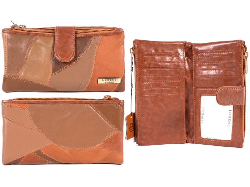(image for) 4649 Soft Twin Zip Econ. Open Out Patch Purse TAN